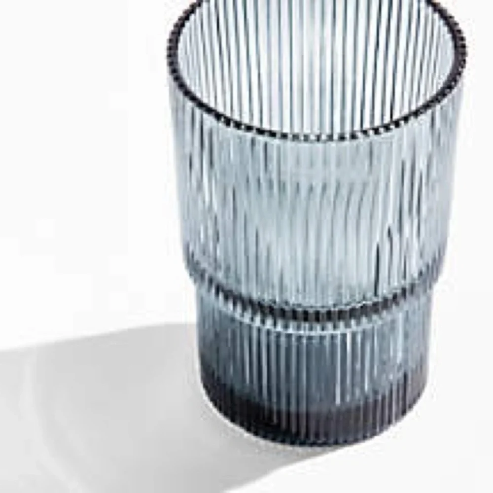 Crate & Barrel Atwell 11oz Blue Double Old Fashioned Glass 16oz Highball Glass - Picture 5 of 5